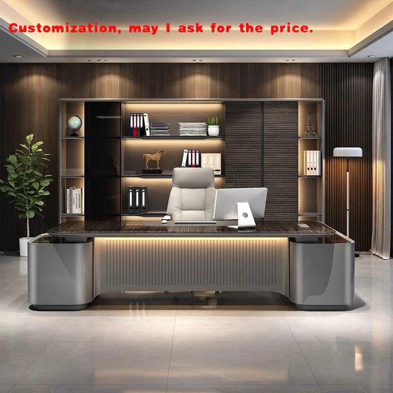 Office Furniture Luxury - Mesa ejecutiva lacada de lujo personalizada,