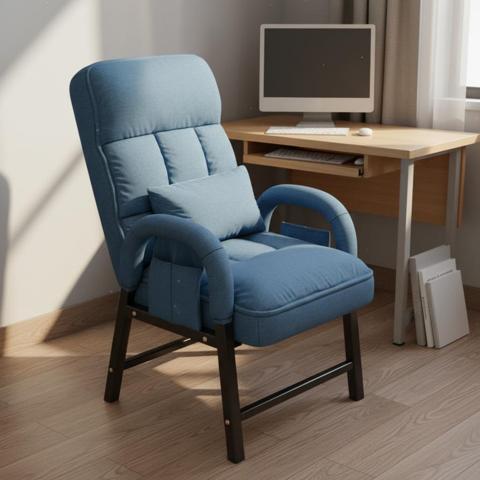 Office Furniture Commercial - Sillón Reclinable de Respaldo Alto Ajustable,