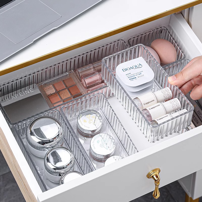 Drawer Organizer Tray - Organizador de Cajones Transparente Apilable, 4
