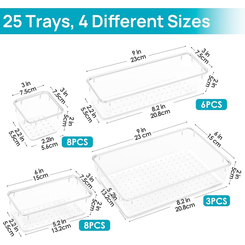 Juego de 25 Organizadores de C - Drawer Organizer Tray reseña y precio