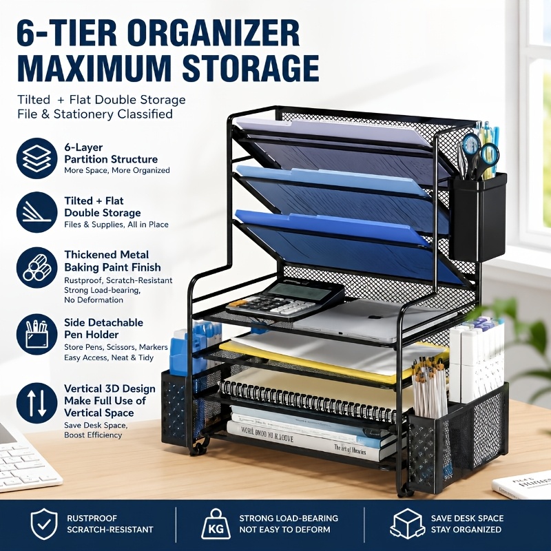 Organizador de escritorio, con - Desktop Filing Tray reseña y precio